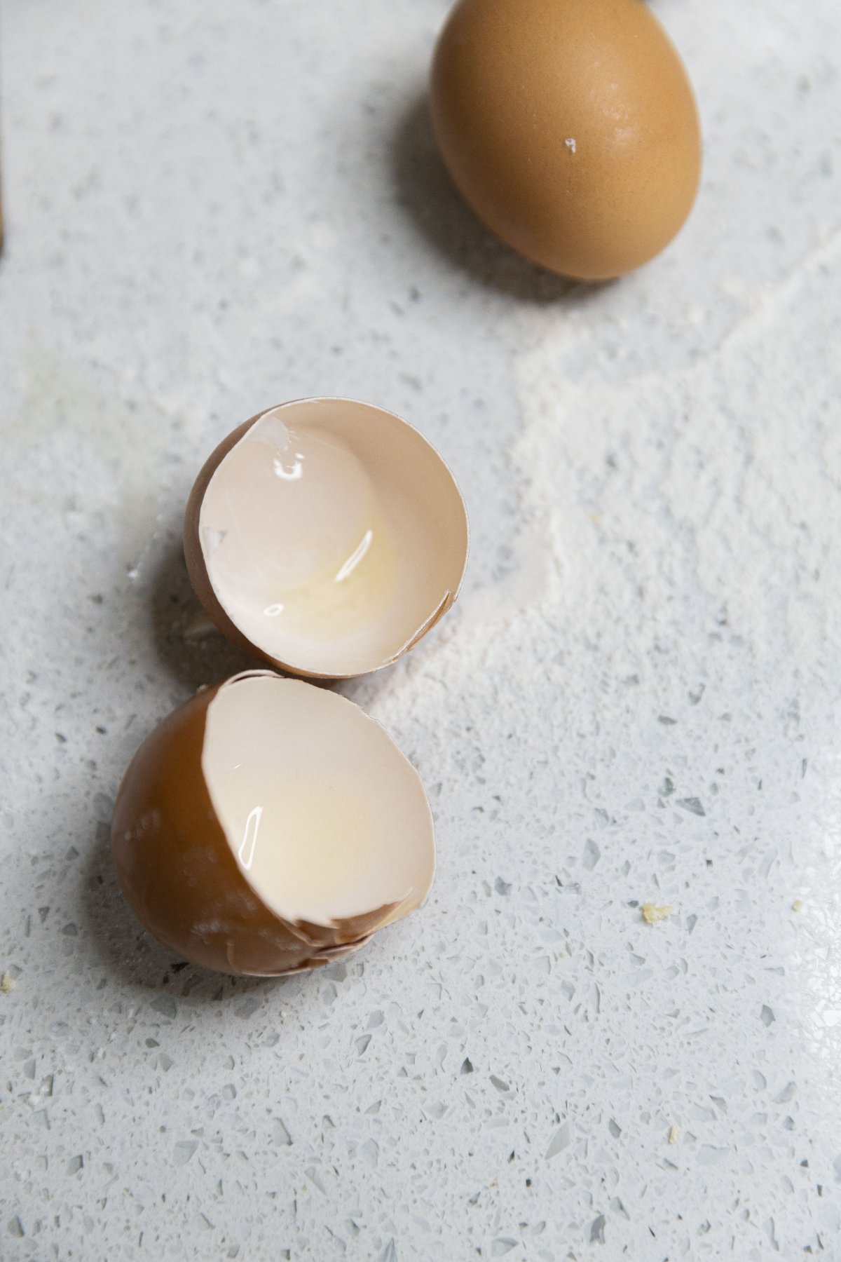 Cracked egg shells