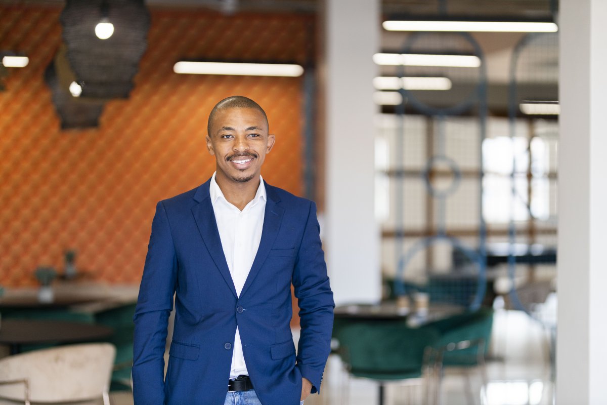 Black business man at working from home