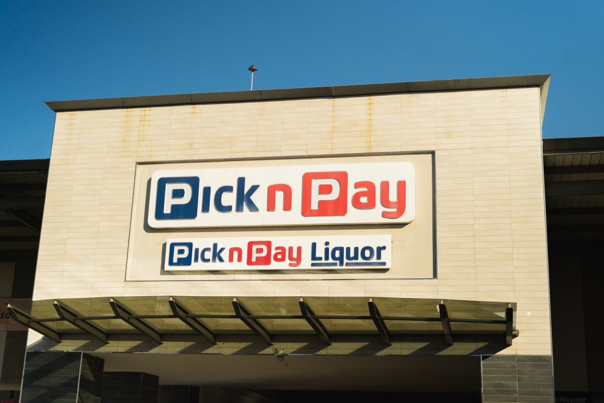 Pick n Pay sign on top on Pick n Pay Liquor sign