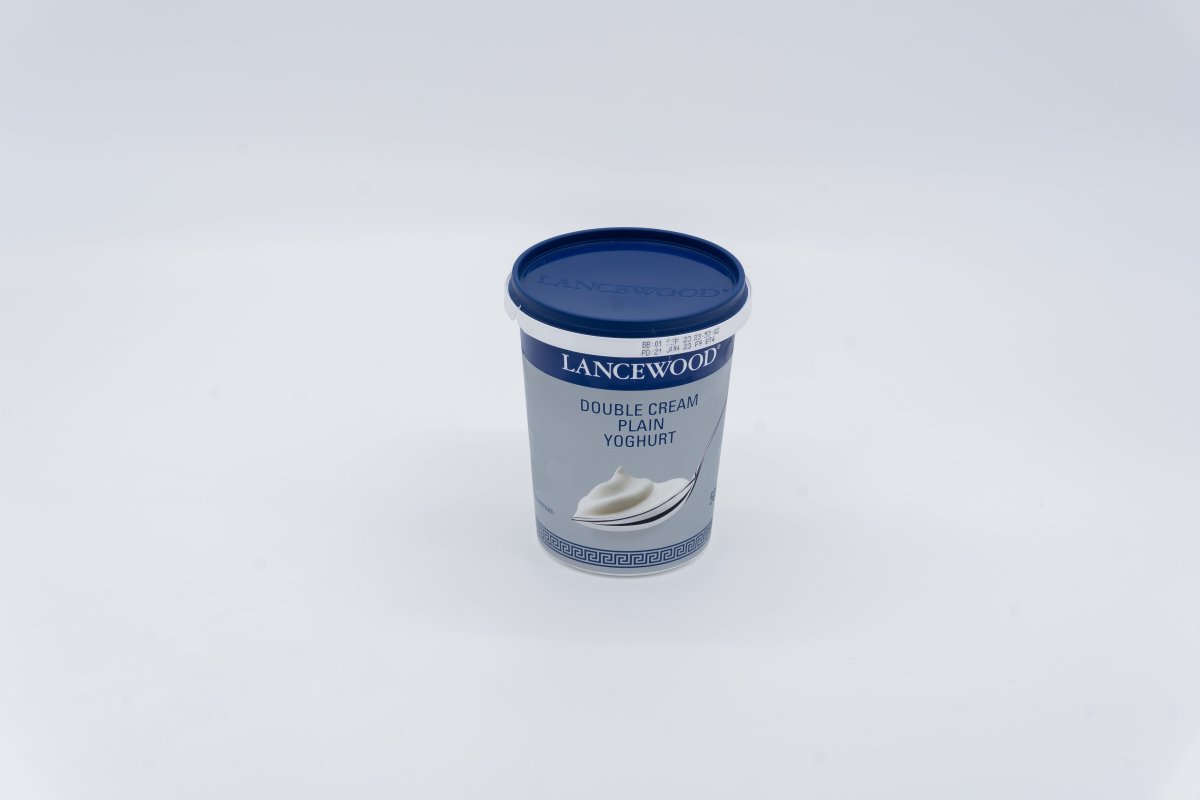 Product of delicious Lancewood double cream plain yoghurt.