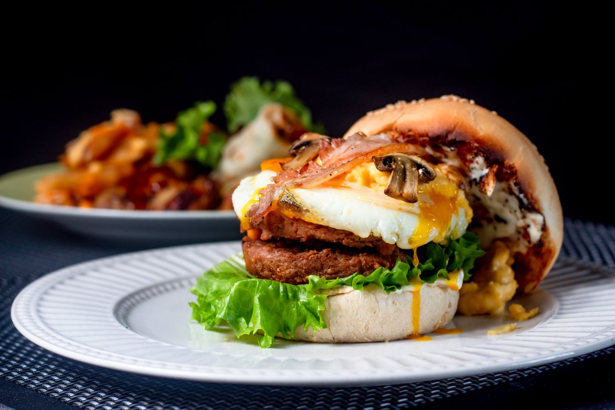 Burger on a plate