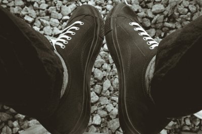 black n white northstar sneakers for happy people.