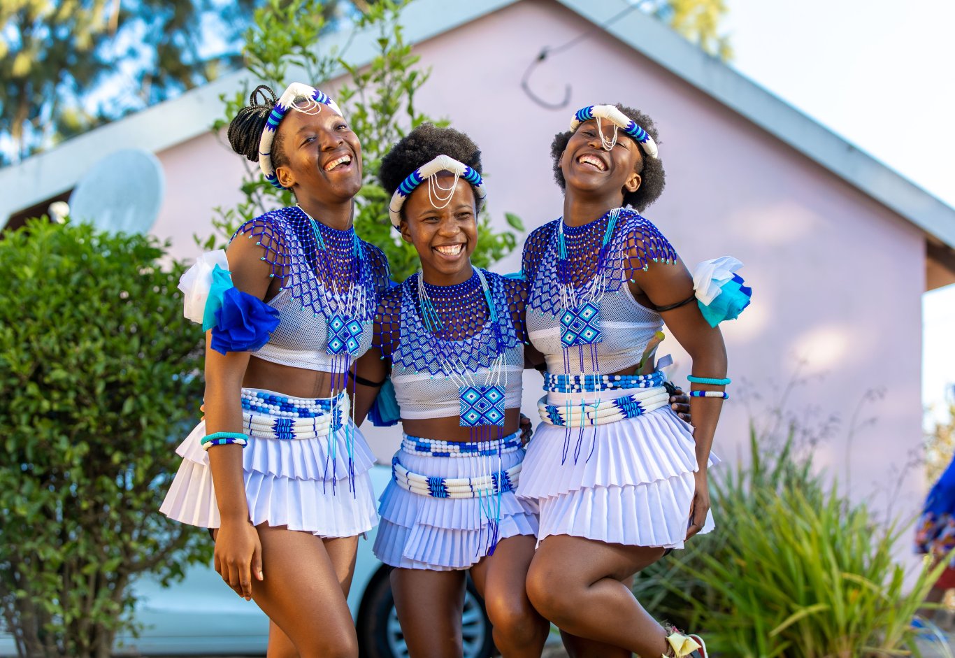 Girls in traditional attire