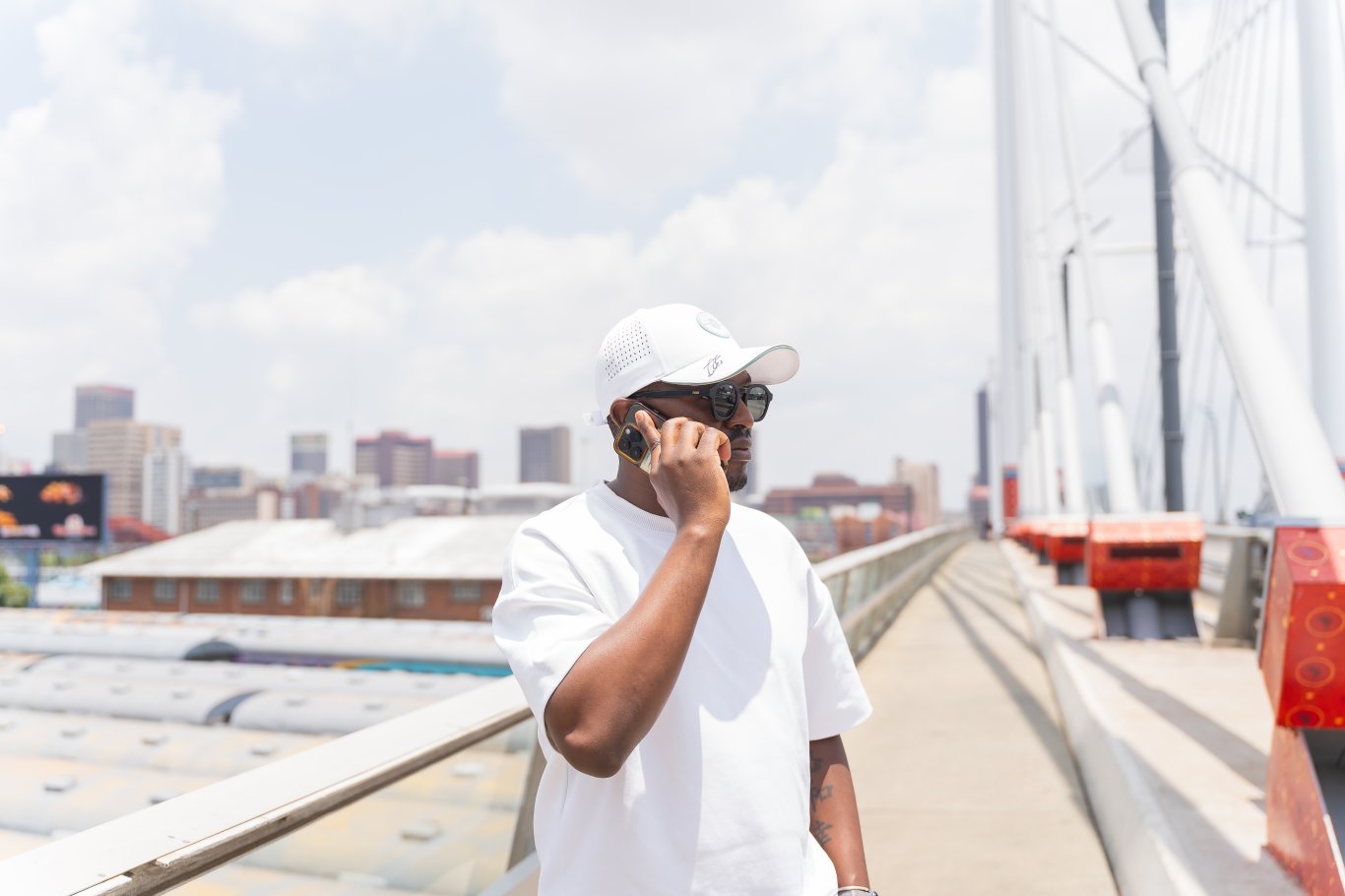 Black man talking on the phone