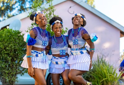 Girls in traditional attire