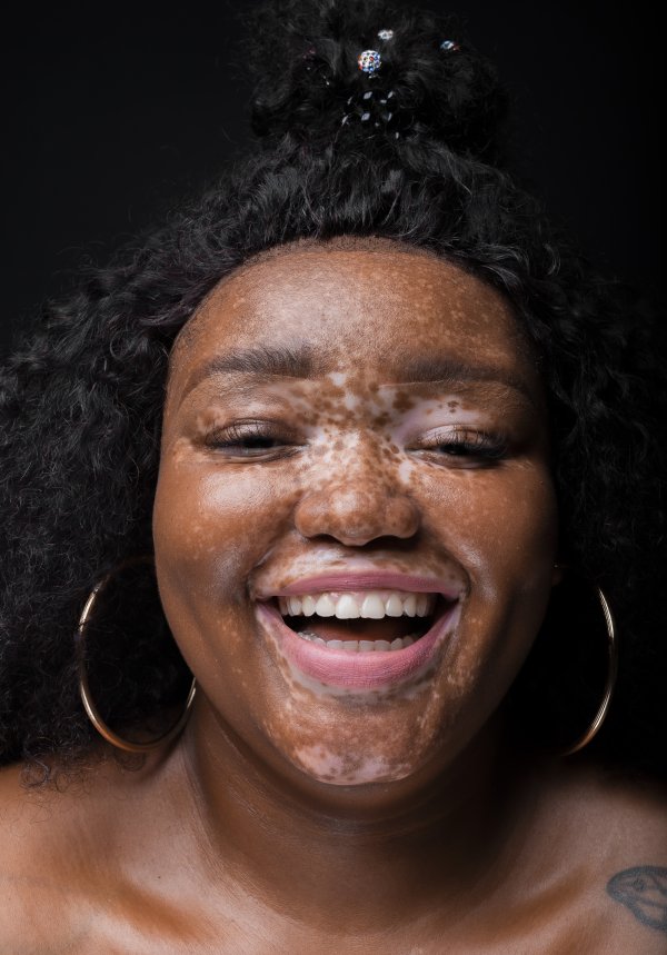 Beautiful model posing and smiling