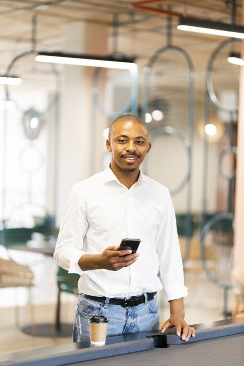 Black business man at work