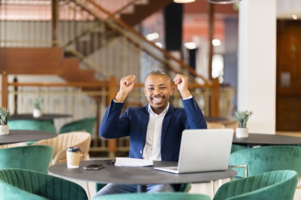 Black business man at work