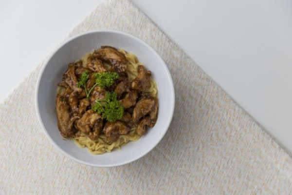 Bowl of chicken noodles