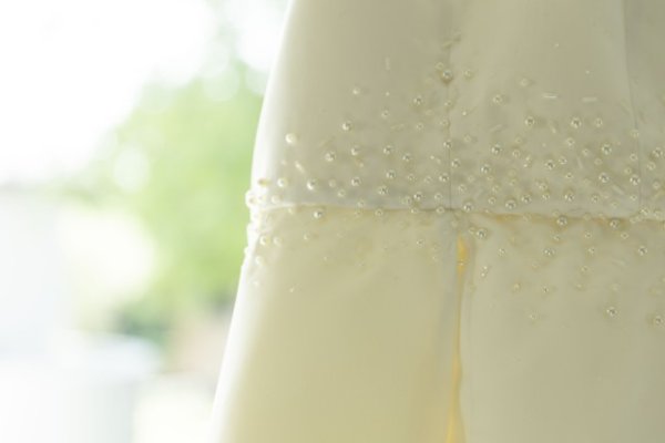 Close up of wedding dress