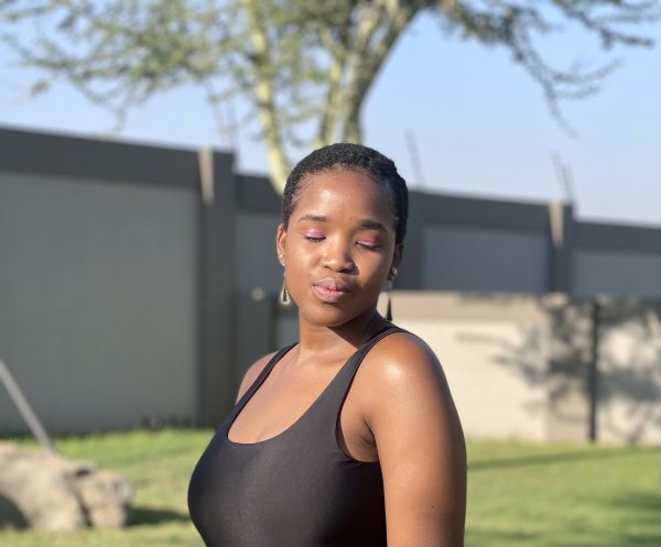 Black female with short hair