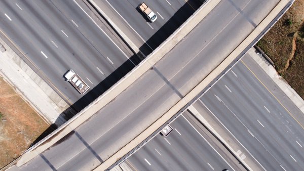 Drone photo of highway