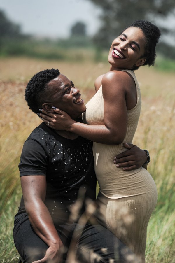 An African couple celebrating their love during on  Valentines Day during covid-19