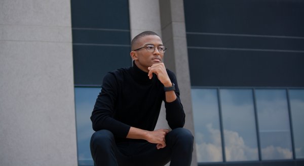 Black mean wearing glasses