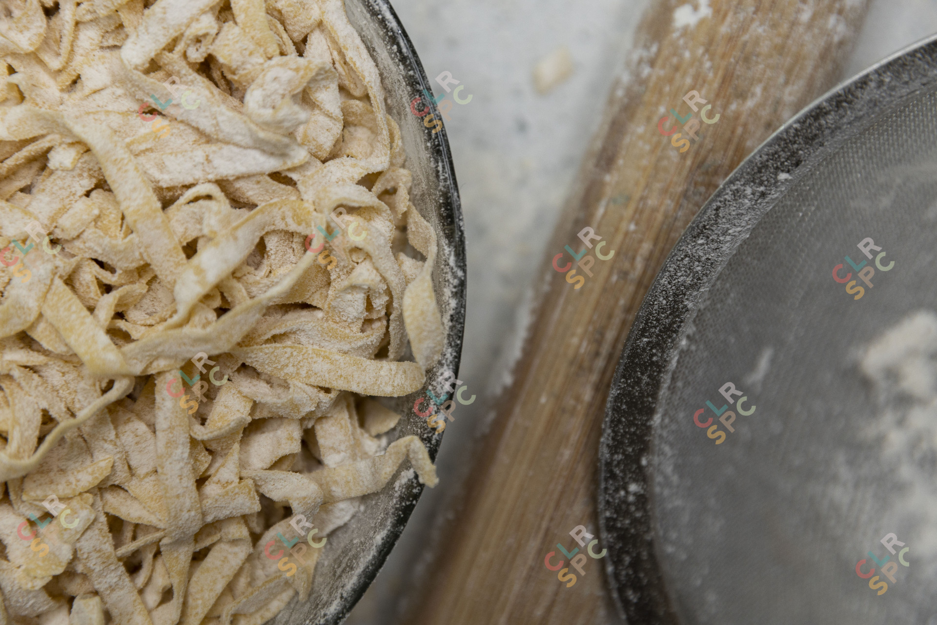 Home made pasta in a bowl