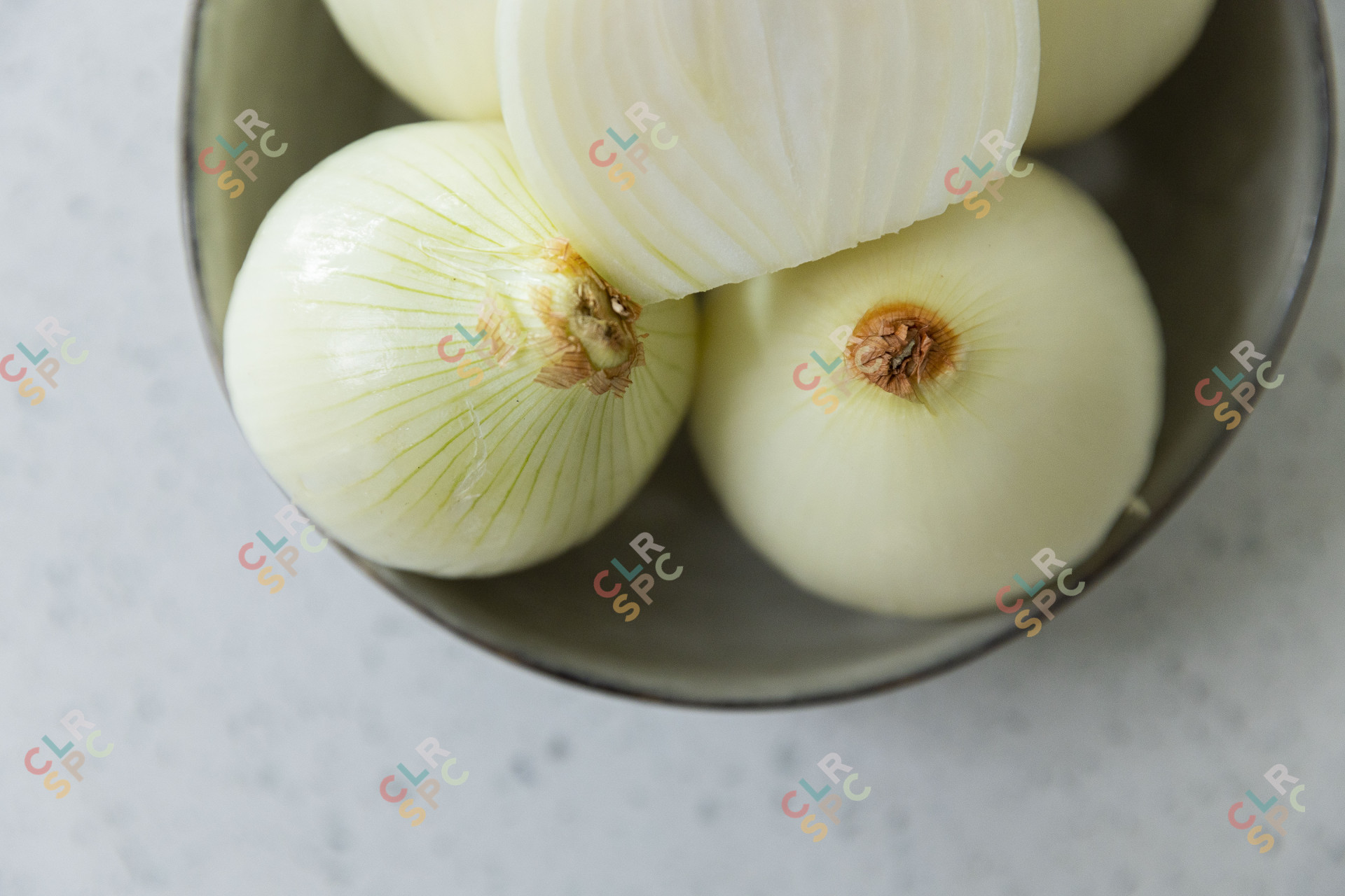Pealed onions