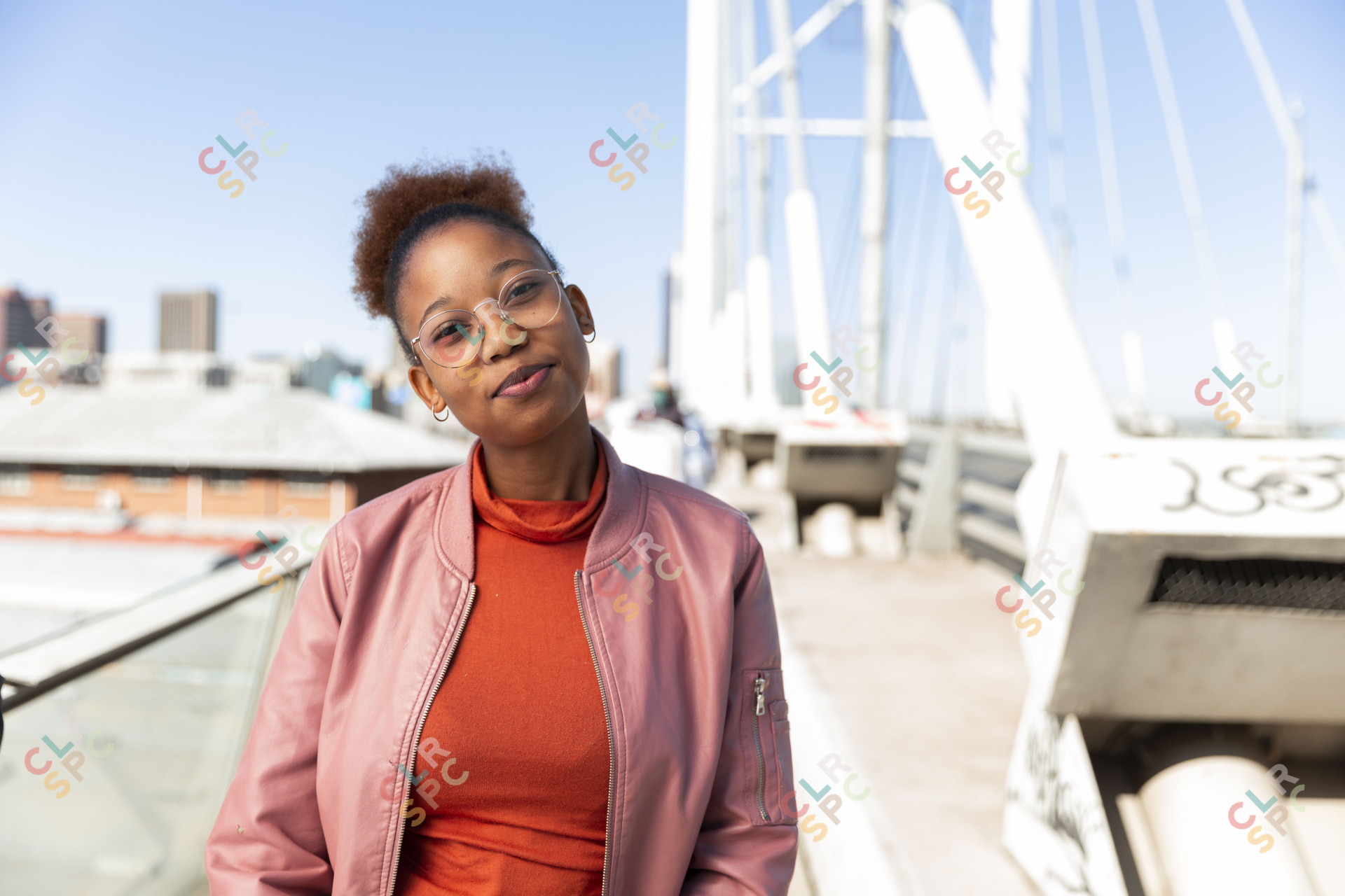 Black woman on Nelson Mandela bridge