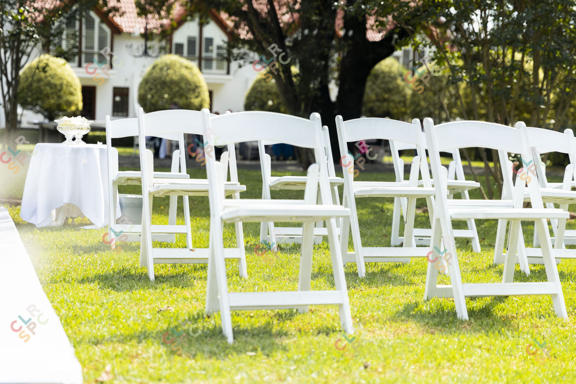White chairs at an event
