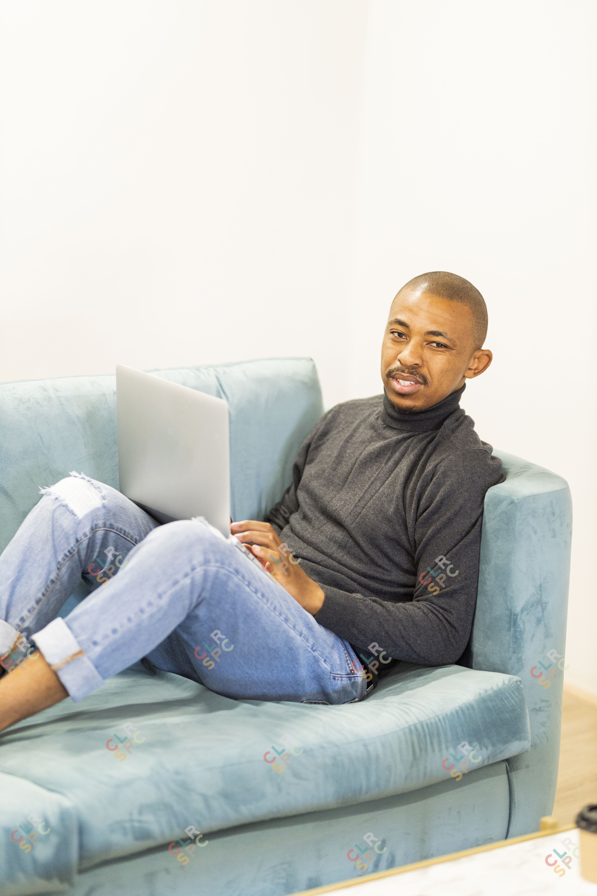 Black business man at working from home