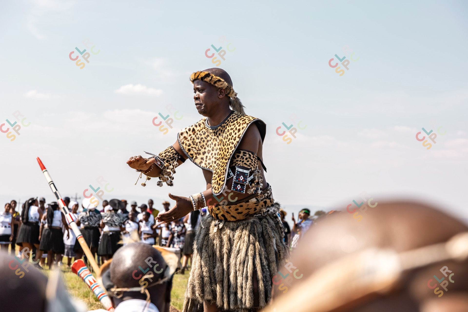 Zulu warrior singing and dancing