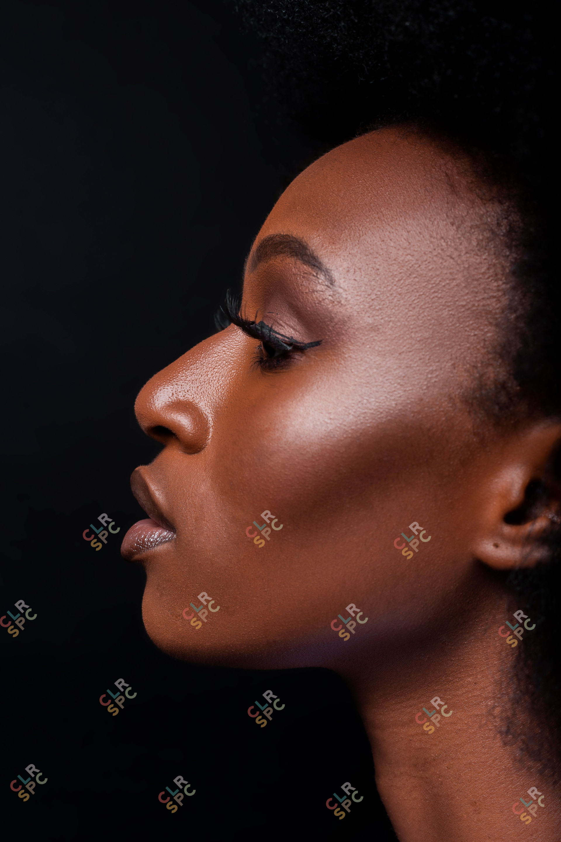 Side profile of black woman