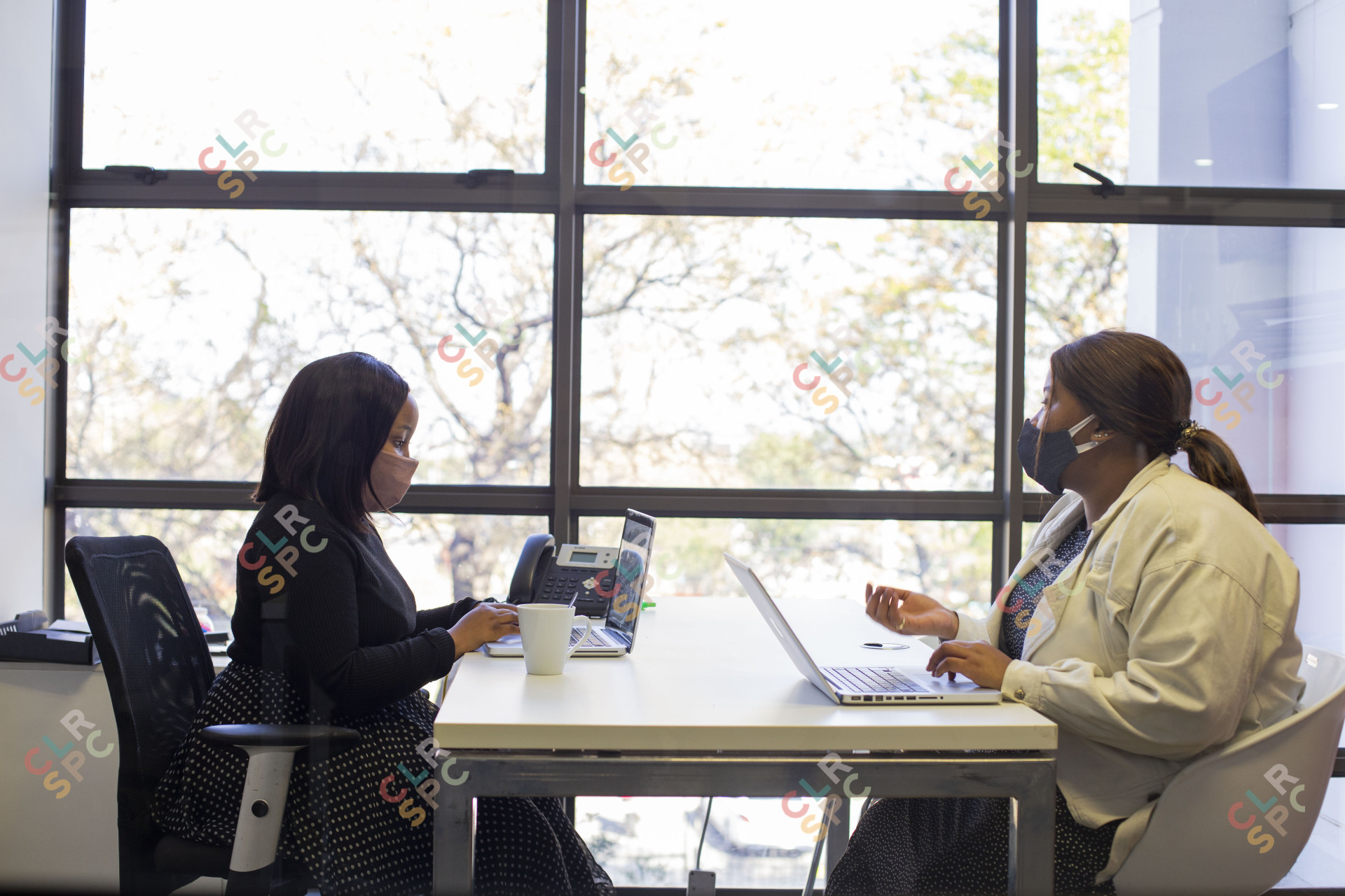 Business women in a meeting during covid-19