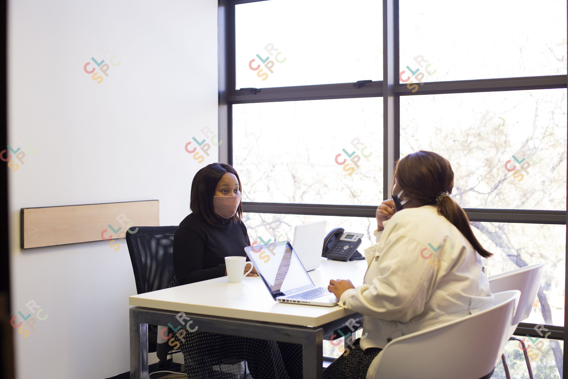 Business women in a meeting during covid-19