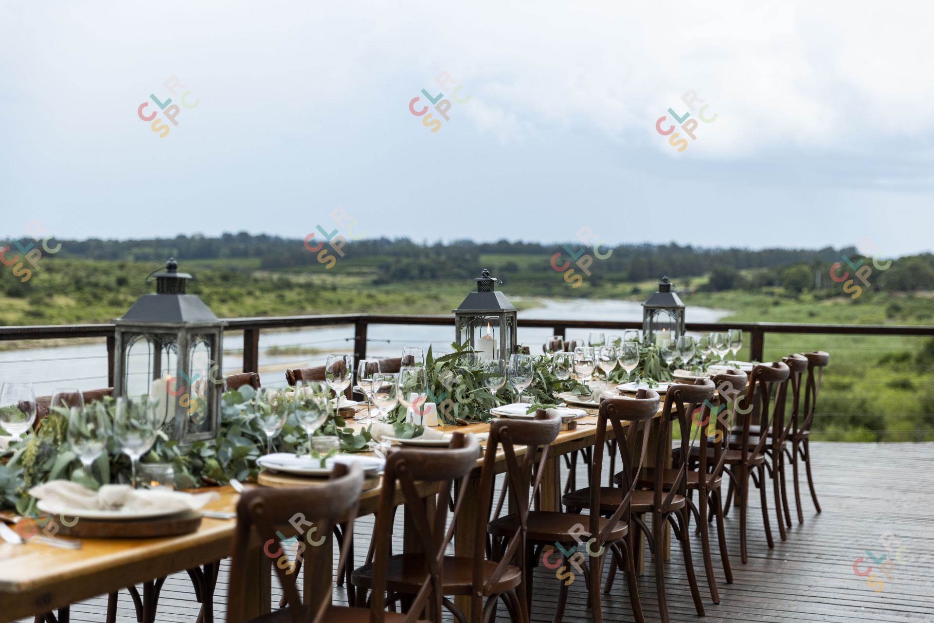 Wedding decorated table in the kruger national park