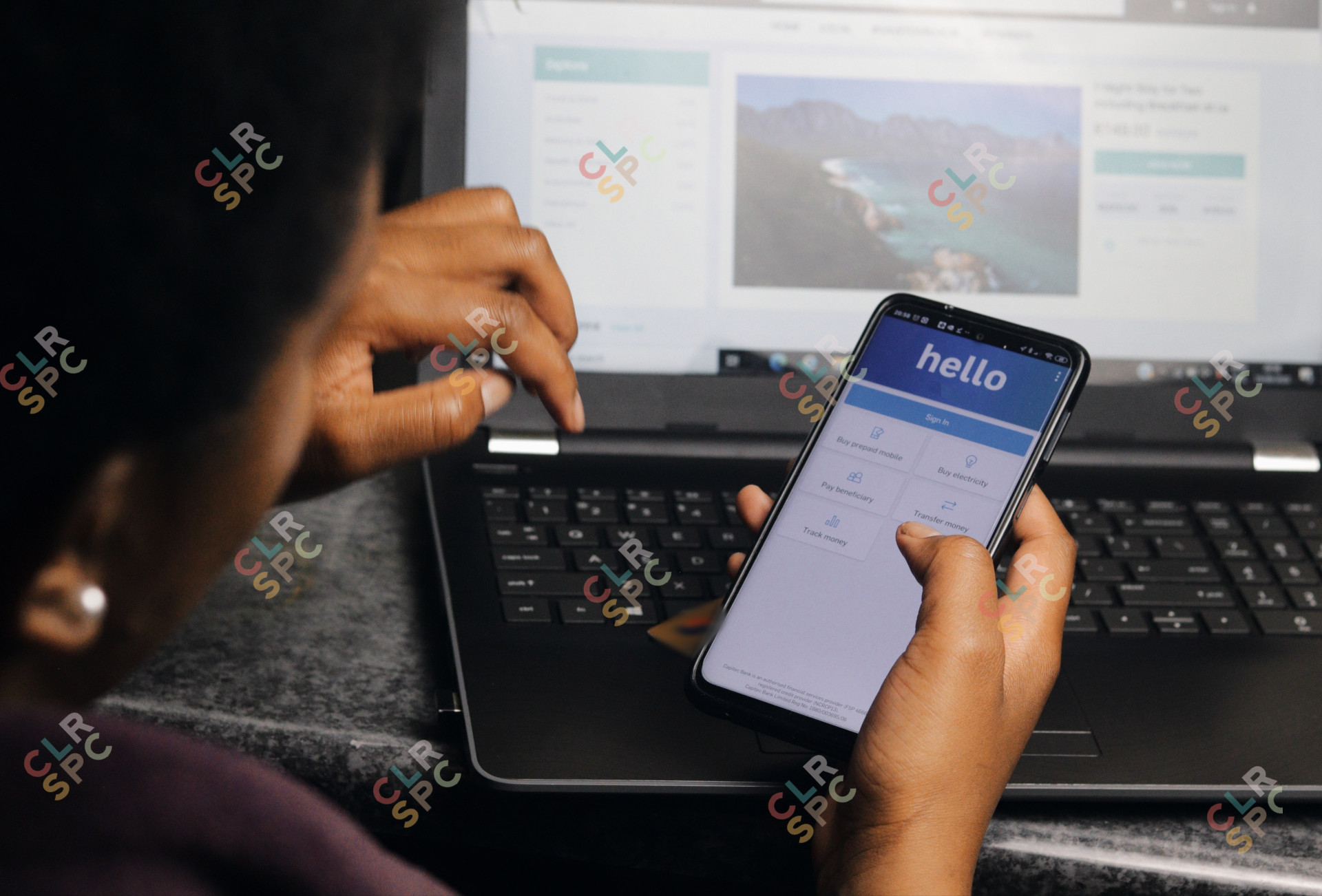 Women making online shopping or online banking