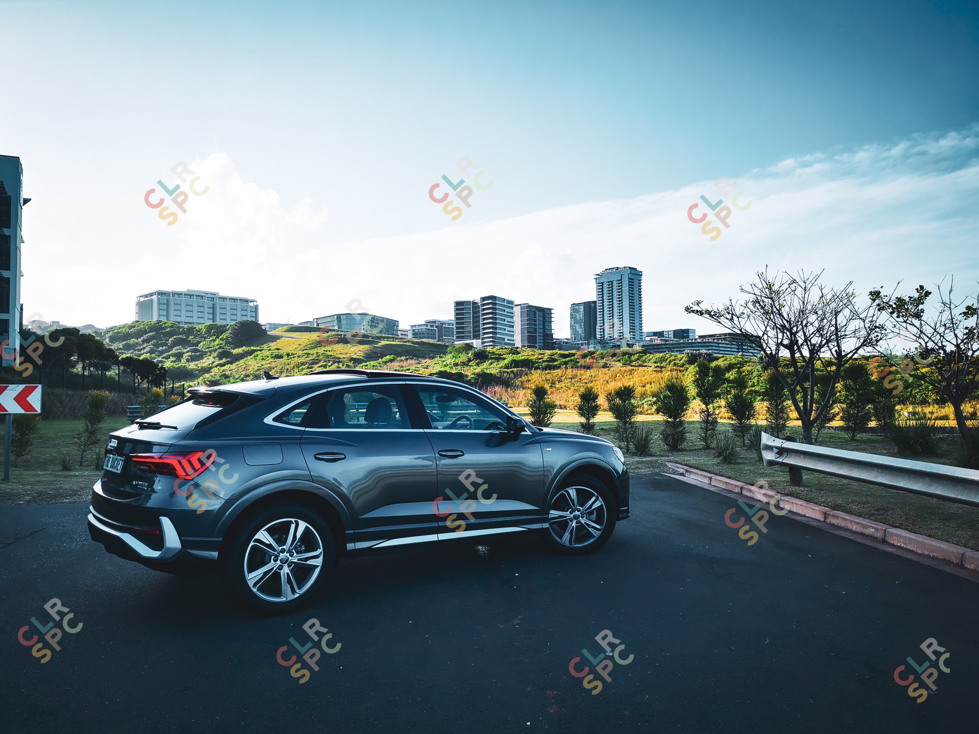 Rear angle view of the Audi Q3 Sportback
