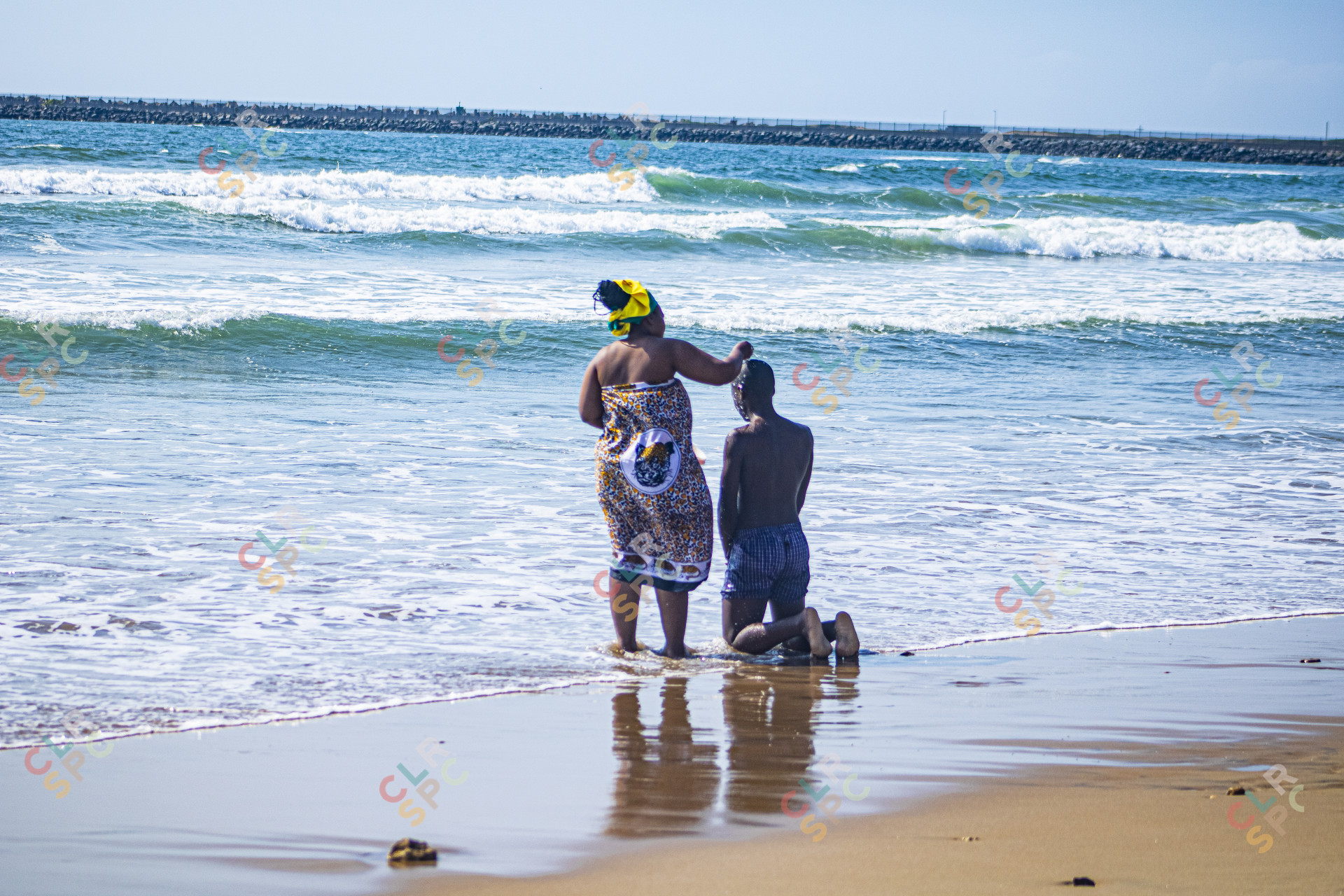 A South African traditional cleansing taking place at the beach