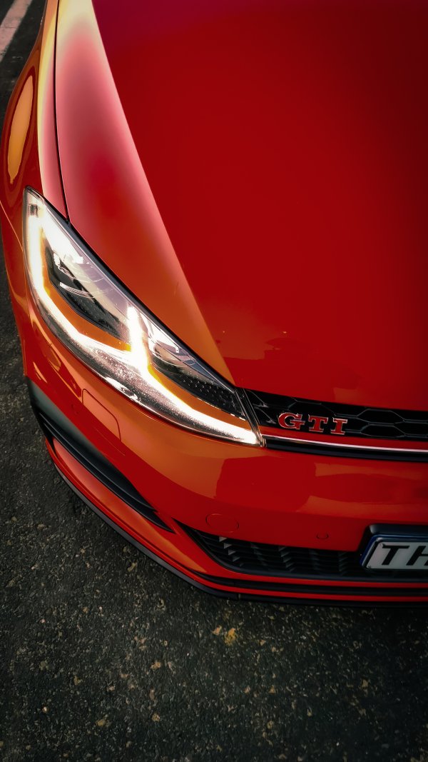 Limited edition VW Golf 7.5 GTI TCR sunrise shoot top view